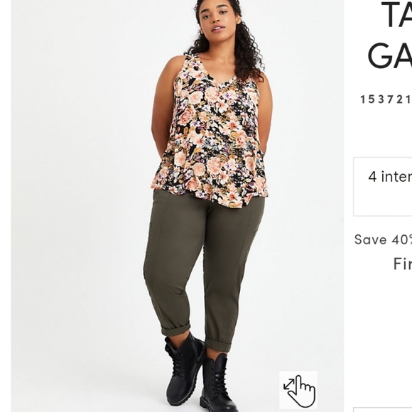 TANK TOP - CRINKLE GAUZE FLORAL BLACK - Picture 4 of 7